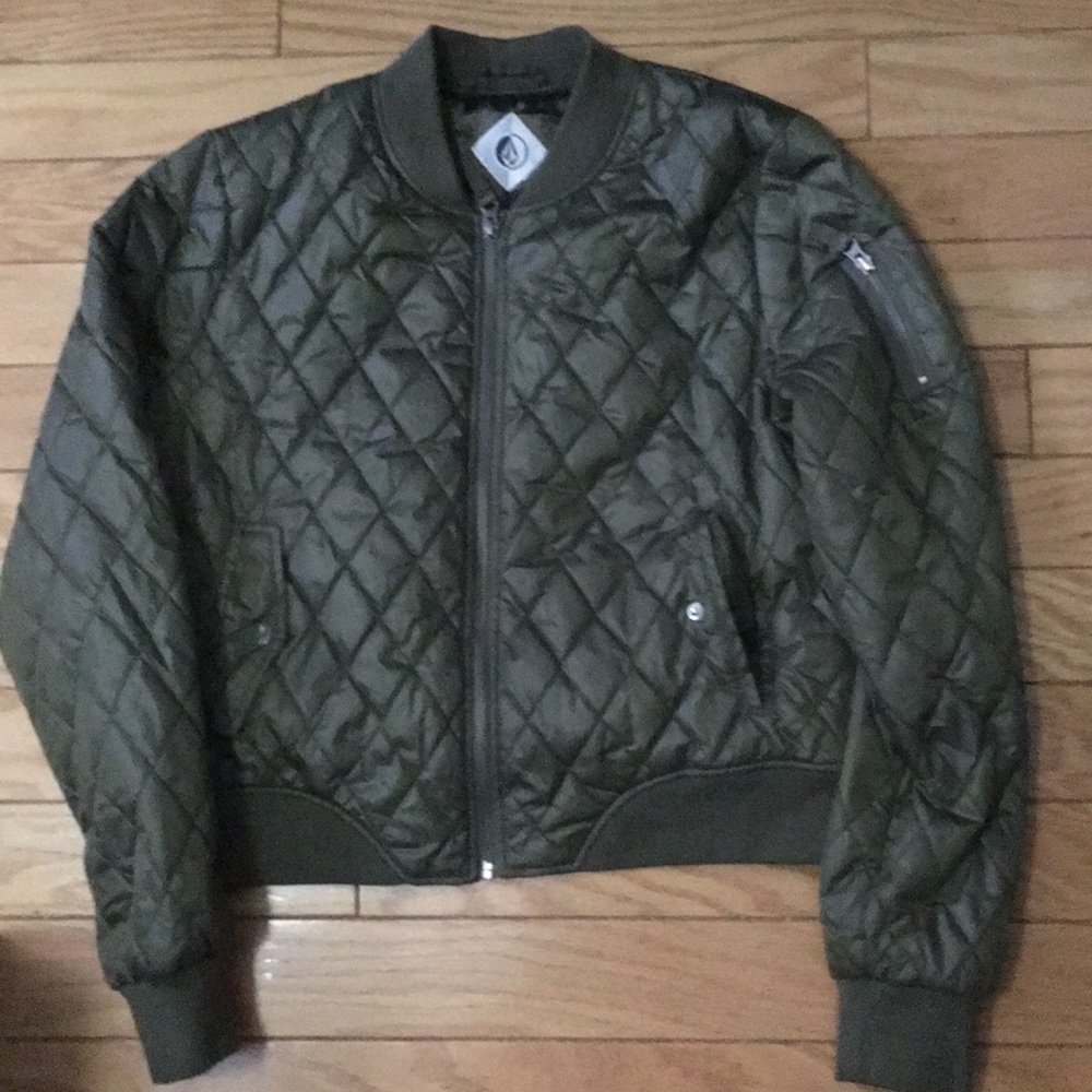 Volcom green bomber jacket size S